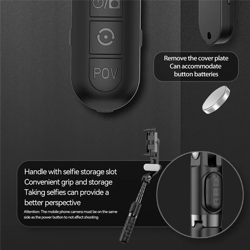 A6 Single Axis Multifunctional Stabilizer for Smartphones 790mm Extendable Bluetooth-compatible Tripod (No APP)