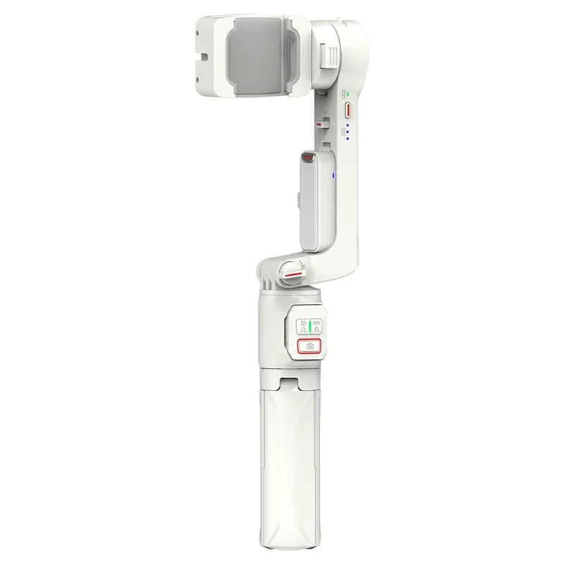 A10 Adjustable Axis Multifunction Stabilizer for Smartphone / Camera Extendable Bluetooth-compatible Stick with Fill Light (No APP) - White