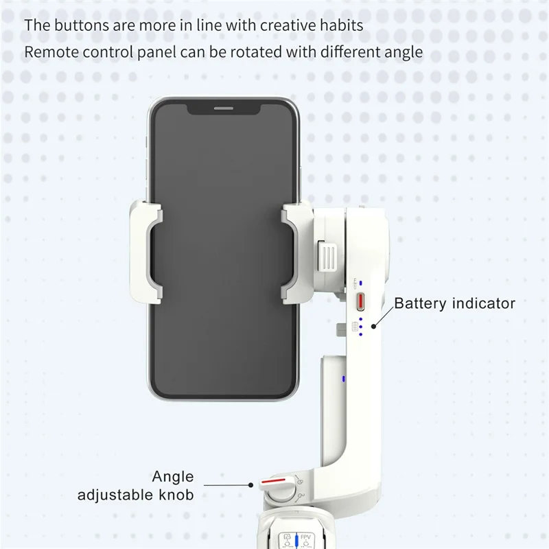 A10 Adjustable Axis Multifunction Stabilizer for Smartphone / Camera Extendable Bluetooth-compatible Stick with Fill Light (No APP) - White
