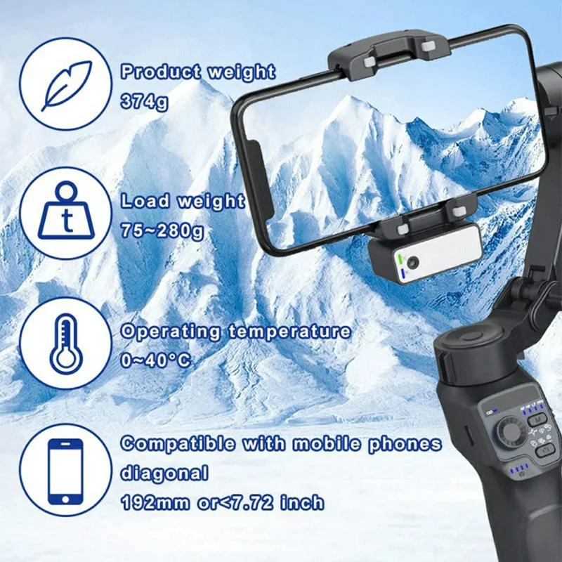 F11 For Smartphones AI Face Tracking Anti Shake Foldable 3 Axis Handheld Gimbal Stabilizer with App