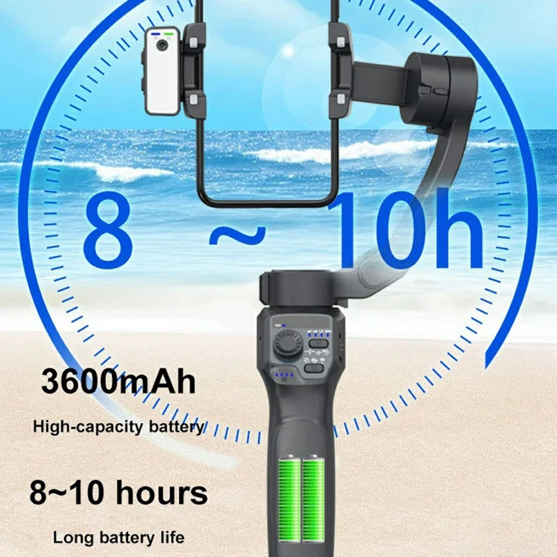 F11 For Smartphones AI Face Tracking Anti Shake Foldable 3 Axis Handheld Gimbal Stabilizer with App