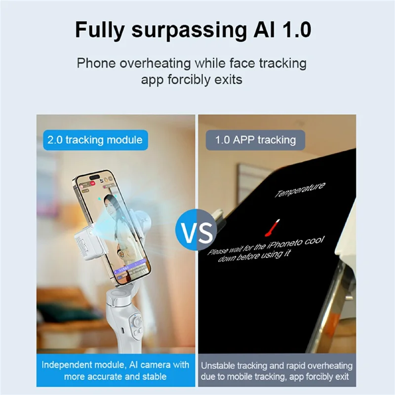 L7Cpro Plus Estabilizador de Gimbal Inteligente de 3 Ejes Plegable con Aplicación y Luz de Relleno