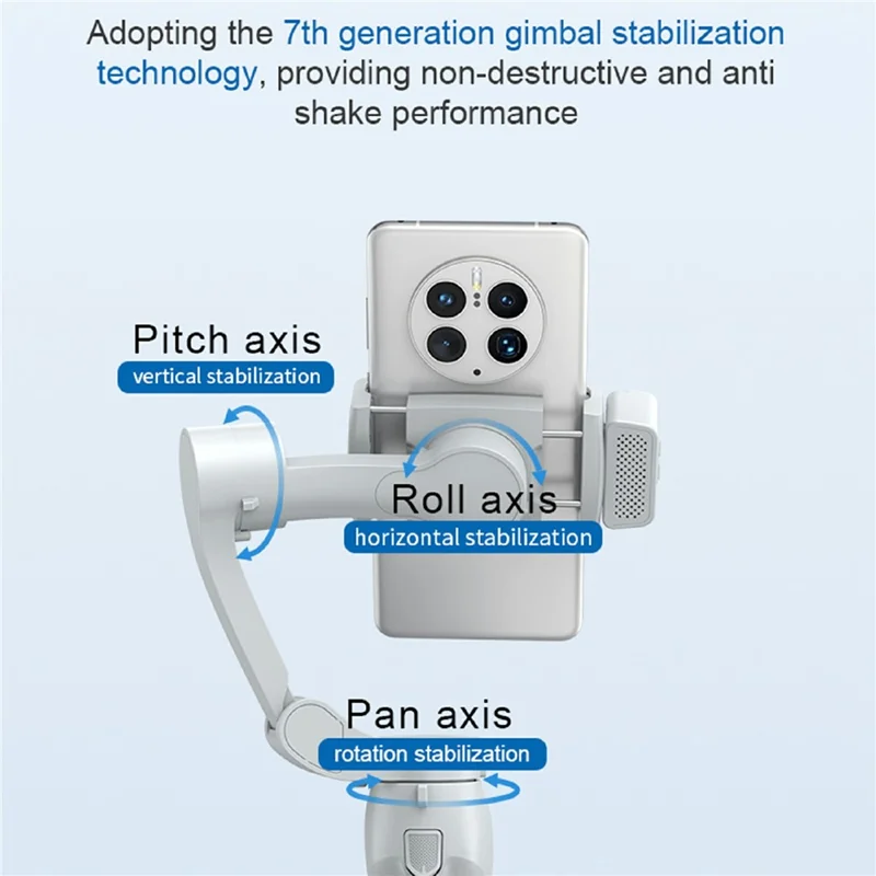 L7Cpro Plus Estabilizador de Gimbal Inteligente de 3 Ejes Plegable con Aplicación y Luz de Relleno