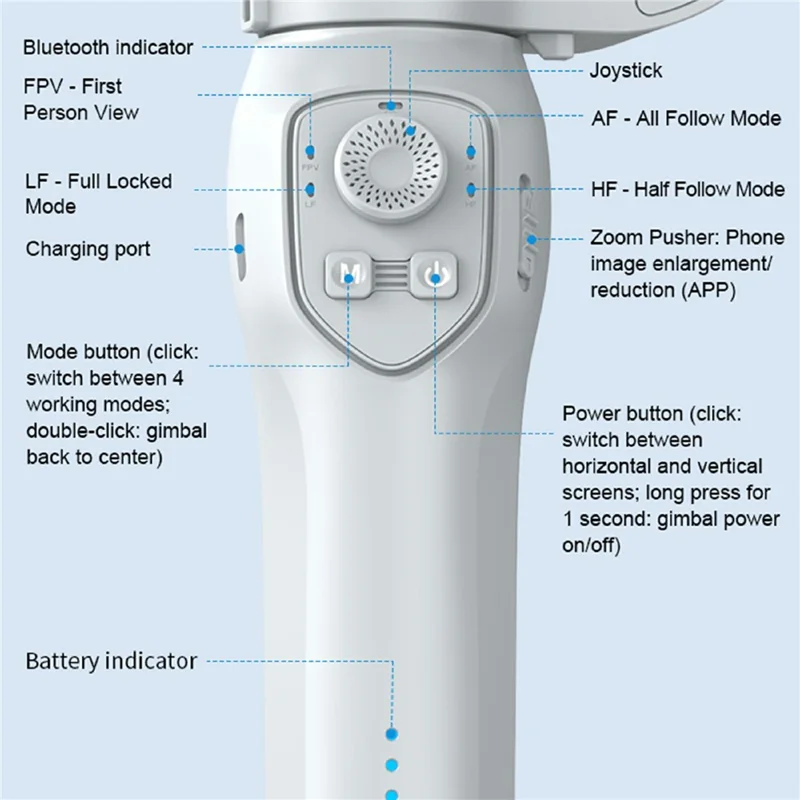 L7Cpro Plus Estabilizador de Gimbal Inteligente de 3 Ejes Plegable con Aplicación y Luz de Relleno