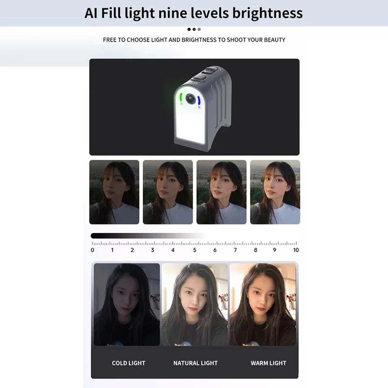 F10pro max AI Face Tracking 3 Axis Handheld Gimbal Stabilizer with App and Fill Light for Smartphones