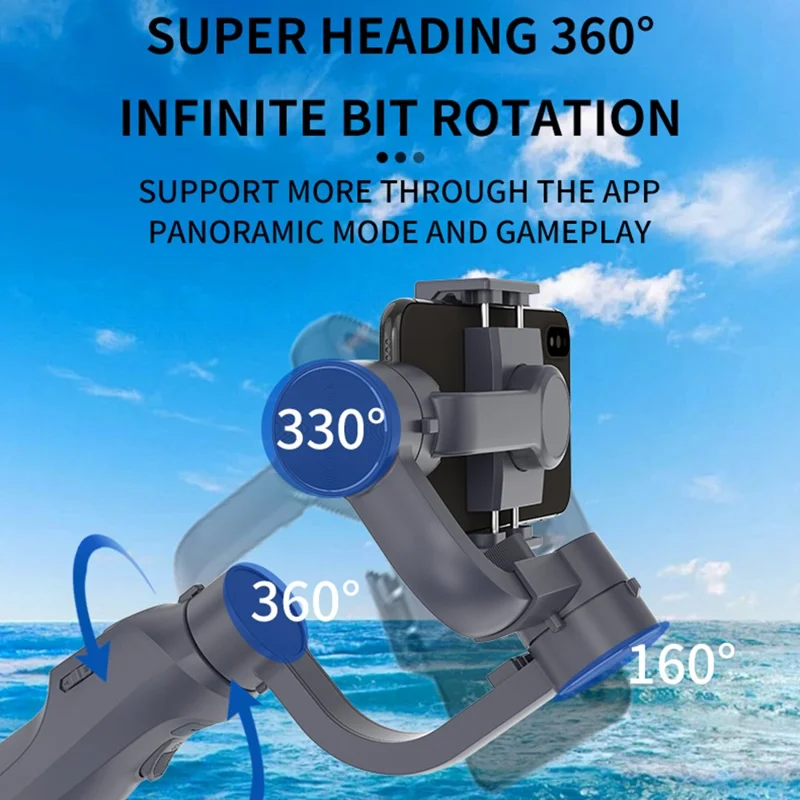 F10pro max AI Face Tracking 3 Axis Handheld Gimbal Stabilizer with App and Fill Light for Smartphones