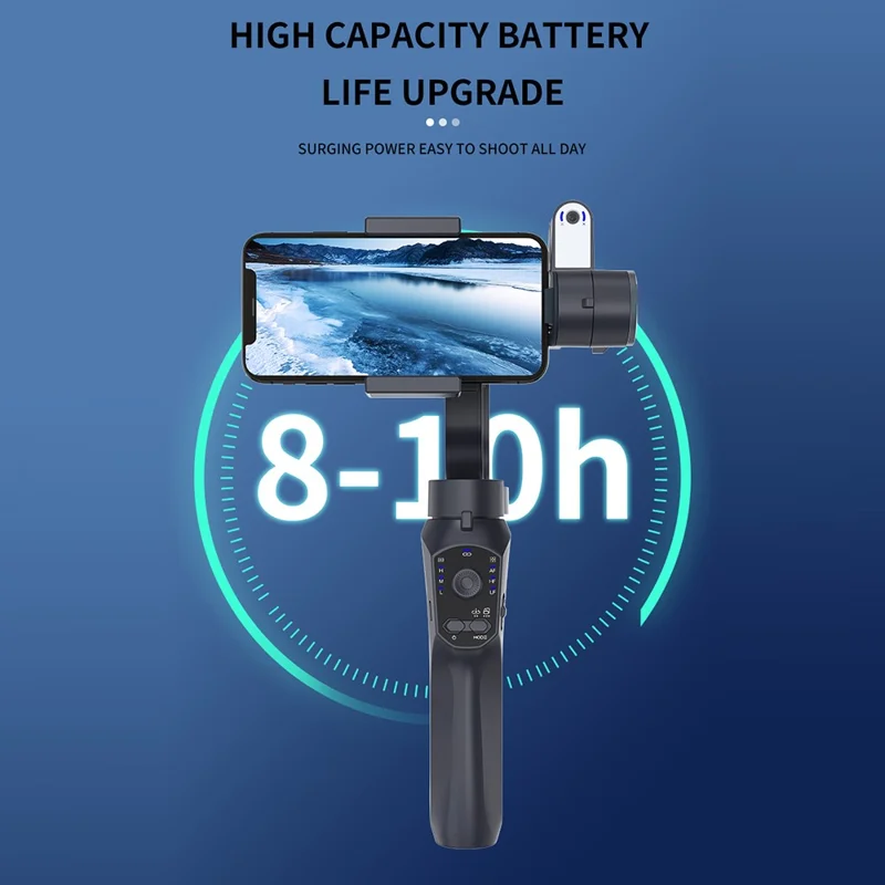 F10pro max AI Face Tracking 3 Axis Handheld Gimbal Stabilizer with App and Fill Light for Smartphones