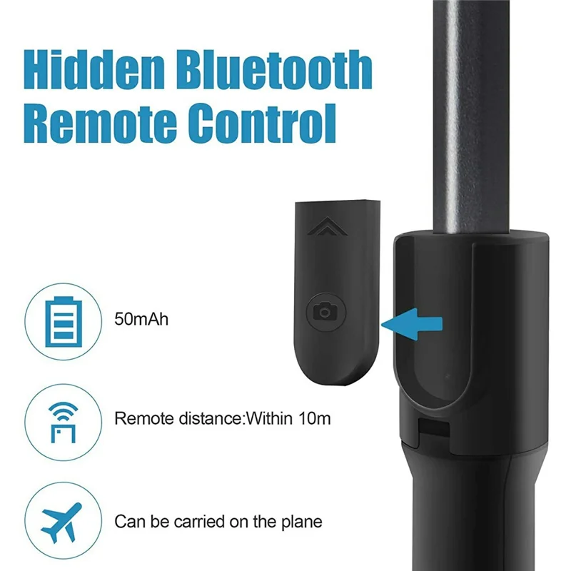 H5 Single Axis Stabilizer Smartphone Gimbal Extendable Selfie Stick Tripod with Bluetooth-Compatible Shutter - Black