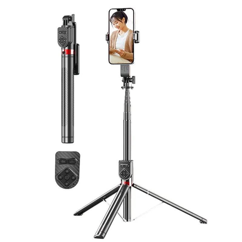 P100TK 360 Degree Rotation Anti Shake Phone Tripod Stand Bluetooth-compatible Selfie Stick for Outdoor Photography