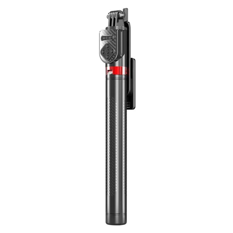 Tripé para Celular P100TK com Rotação de 360 Graus, Estabilização Anti-Vibração, Selfie Stick Compatível com Bluetooth e Luz de Preenchimento V1