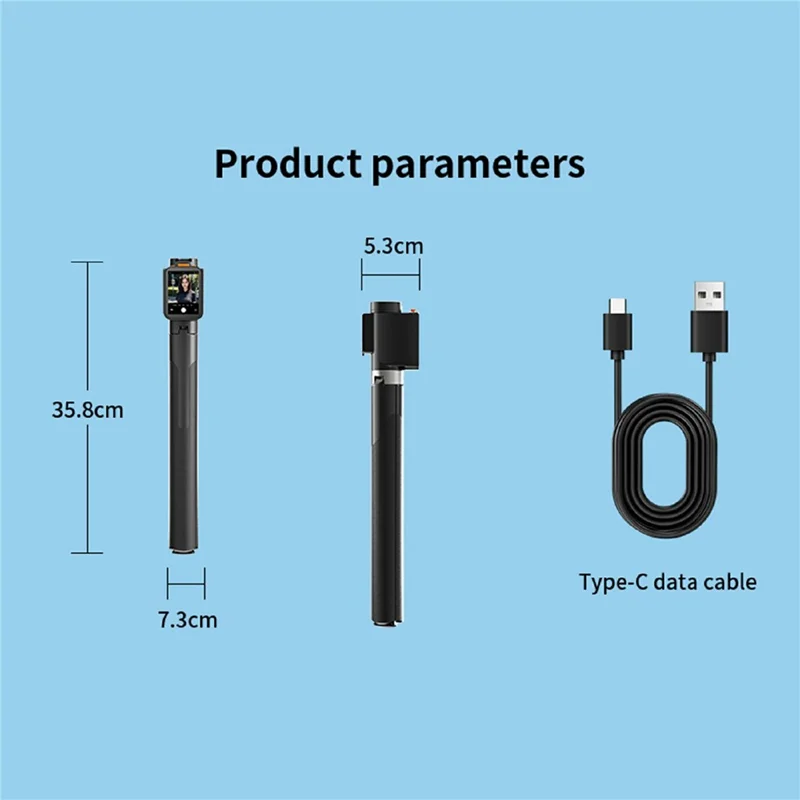 RK-X40W Ultra Smartphone Selfie Stick Tripod Vlog Shooting Auto Pop Open Stand with Screen Mirroring Device - Black