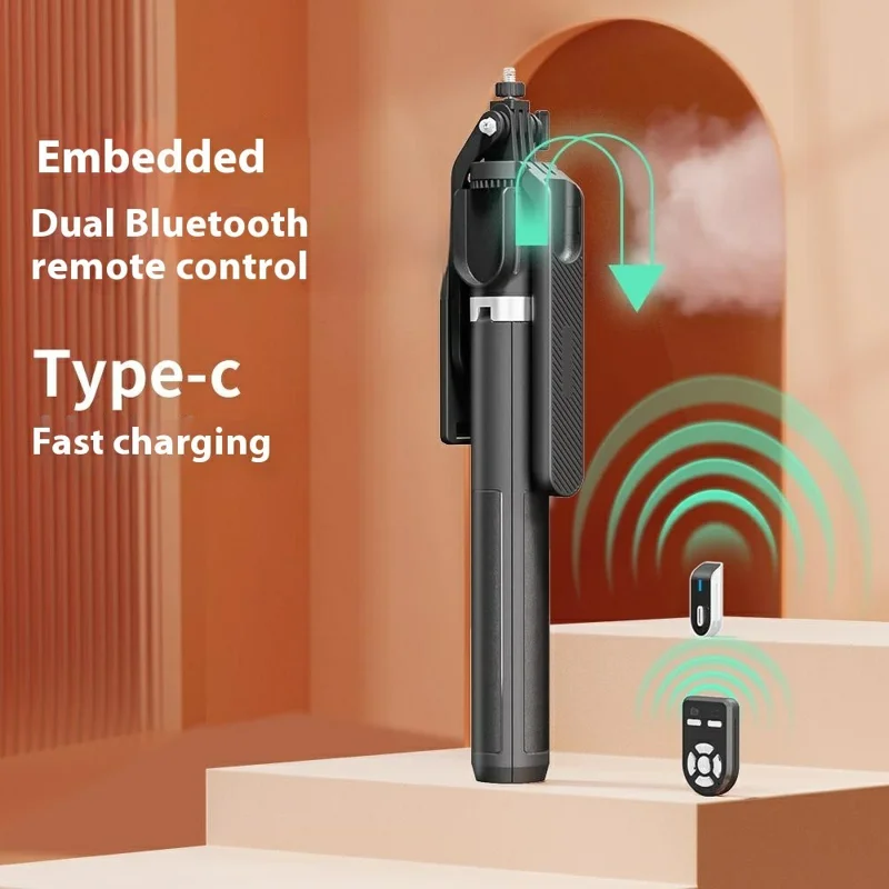 P320 Bluetooth-Compatible Selfie Stick Dual Remote Control Smartphone Extendable Four-legged Stand