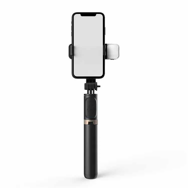 Q03s Aluminum Alloy Rod LED Beauty Fill Light Bluetooth-compatible Tripod Selfie Stick - Black