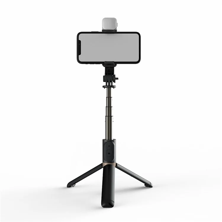 Q03s Aluminum Alloy Rod LED Beauty Fill Light Bluetooth-compatible Tripod Selfie Stick - Black
