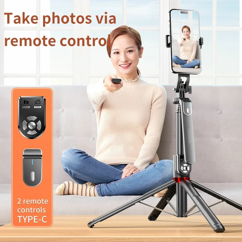 P325 Dual V2 Fill Light Bluetooth-Compatible Selfie Stick Dual Remote Control Phone Anti-Shake Gimbal Handle Stand