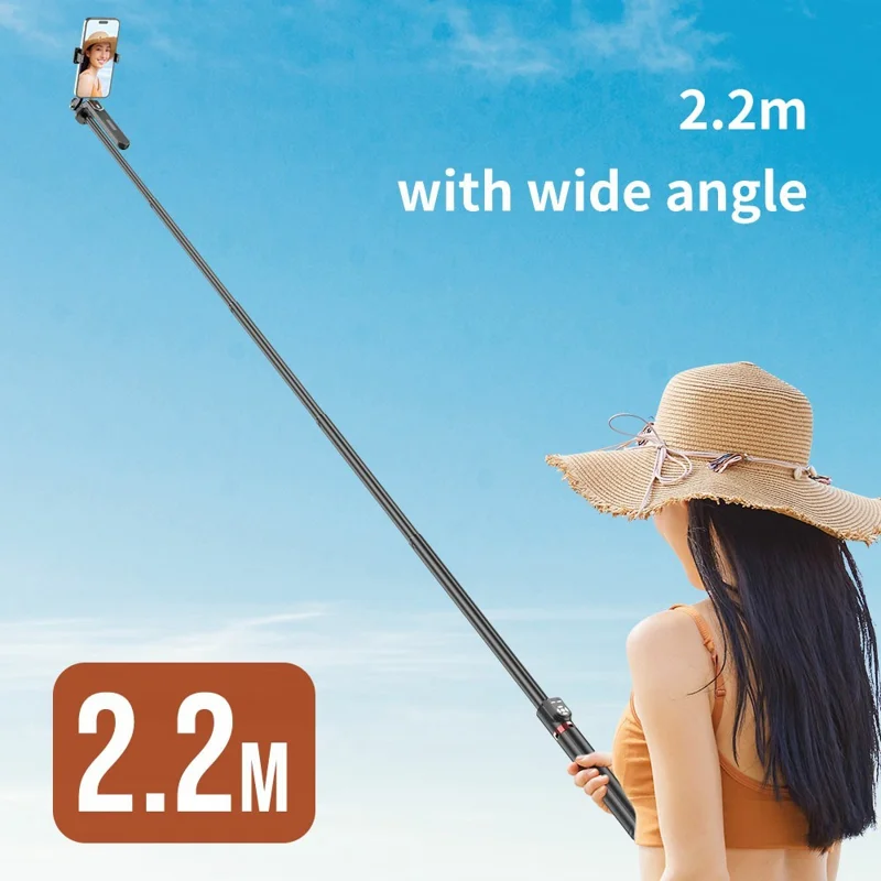 P325 Bluetooth-Compatible Selfie Stick Dual Remote Control Phone Anti-Shake Gimbal Handle Stand with 2 Square Fill Lights