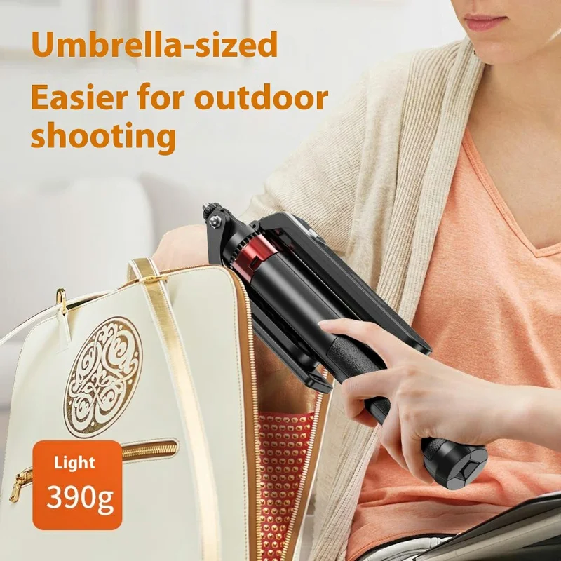 P185mini Portable Bluetooth-Compatible Selfie Stick Extendable Smartphone Four-leg Stand with 1 Square Fill Light