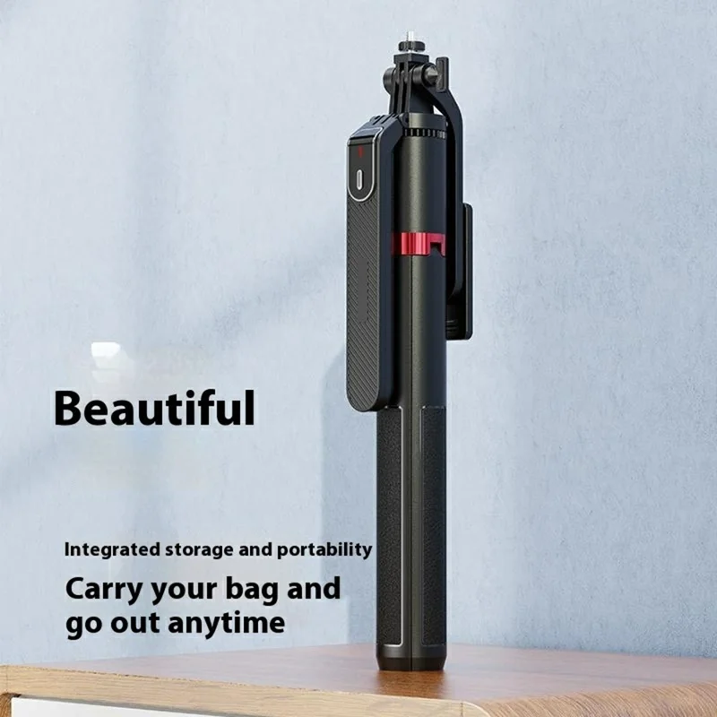 P185MAX Single V1 Fill Light 2.2m Extendable Bluetooth-Compatible Phone Selfie Stick Anti Shake Aluminum Alloy Stand