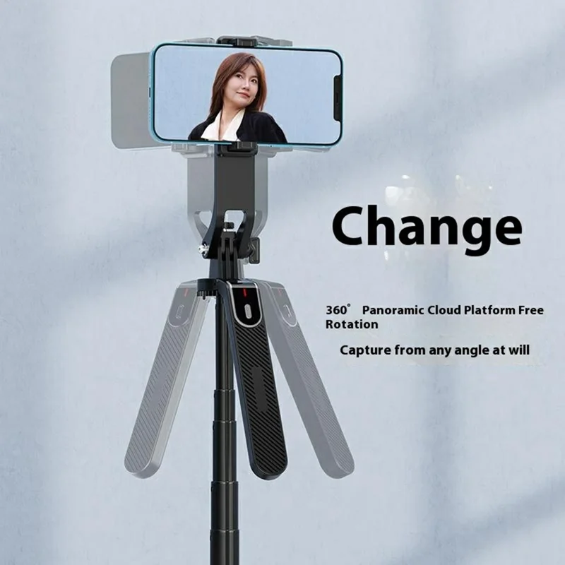 P185MAX 2.2m Extendable Bluetooth-Compatible Phone Selfie Stick Anti Shake Aluminum Alloy Stand with 2 Square Fill Lights