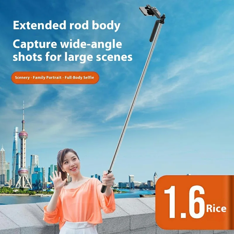 P180mini Portable Phone Selfie Stick Bluetooth-Compatible Remote Control Extendable Stand with 1 Fill Light