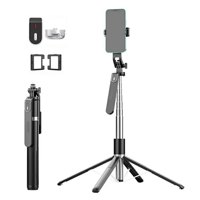 P180MAX Dual V2 Fill Light Phone Selfie Stick 2.2m Extendable Live Streaming Foldable 4-Leg Stand