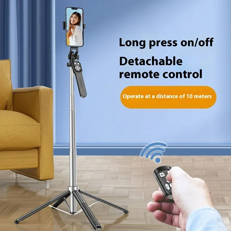 P180TK Phone Selfie Stick Bluetooth-Compatible TikTok Remote Control Extendable Stand with 1 Fill Light