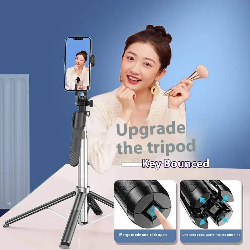 P180TK Phone Selfie Stick Bluetooth-Compatible TikTok Remote Control Extendable Stand with 2 Fill Lights