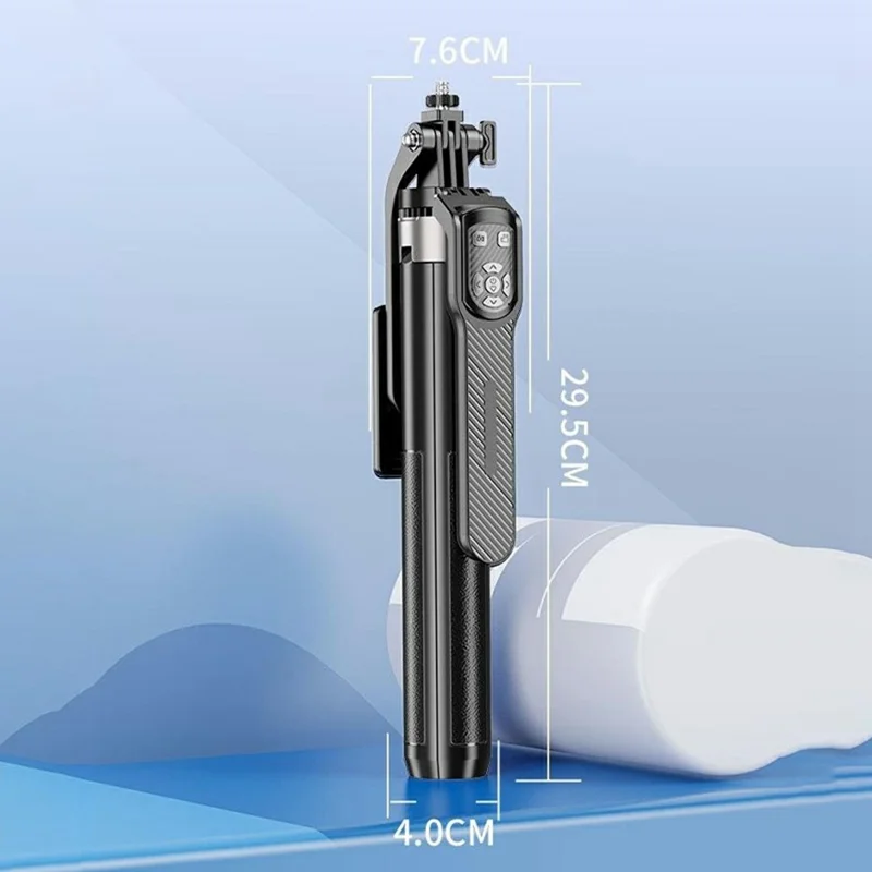 P180TK Phone Selfie Stick Bluetooth-Compatible TikTok Remote Control Extendable Stand with 1 Square Fill Light