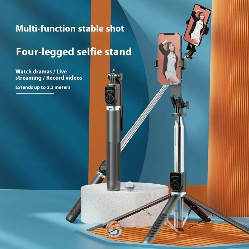 P230TK Single V1 Fill Light Bluetooth-Compatible Selfie Stick Smartphone Anti Shake Extendable Live Streaming Stand