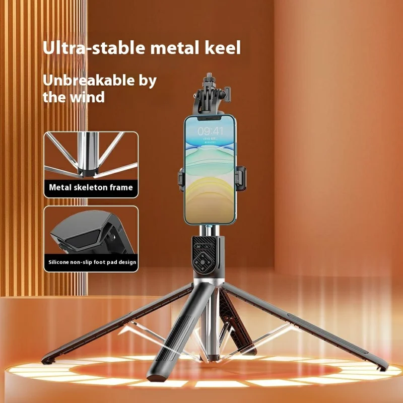 P230TK Single V1 Fill Light Bluetooth-Compatible Selfie Stick Smartphone Anti Shake Extendable Live Streaming Stand