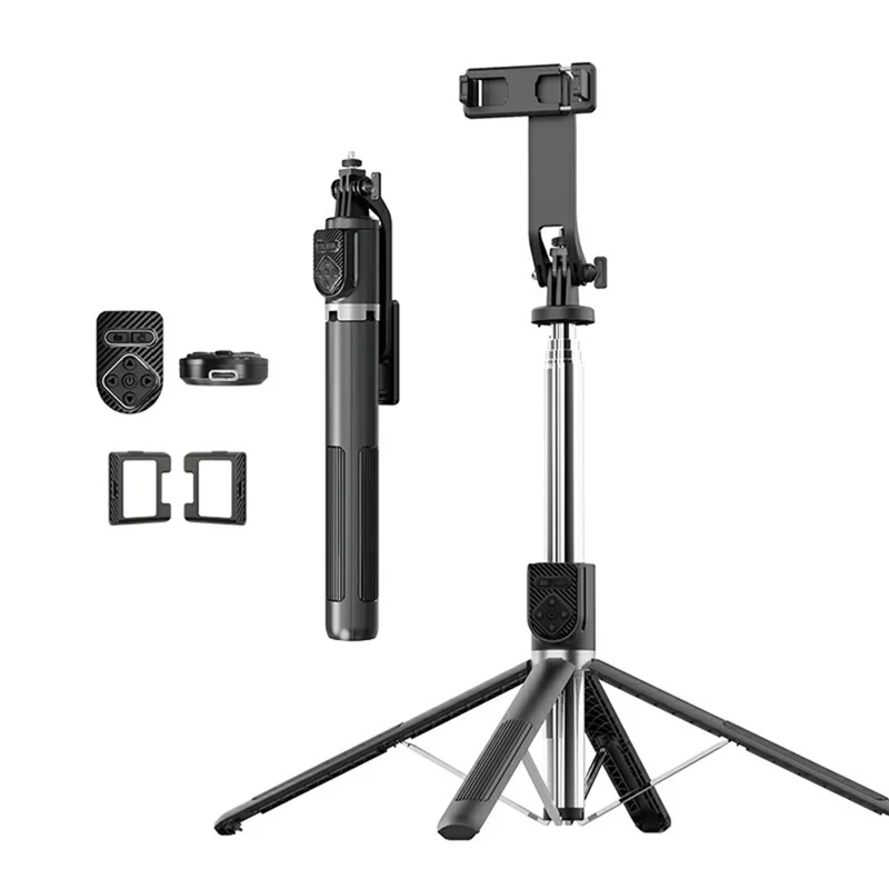 P230TK Dual V2 Fill Light Bluetooth-Compatible Selfie Stick Smartphone Anti Shake Extendable Live Streaming Stand