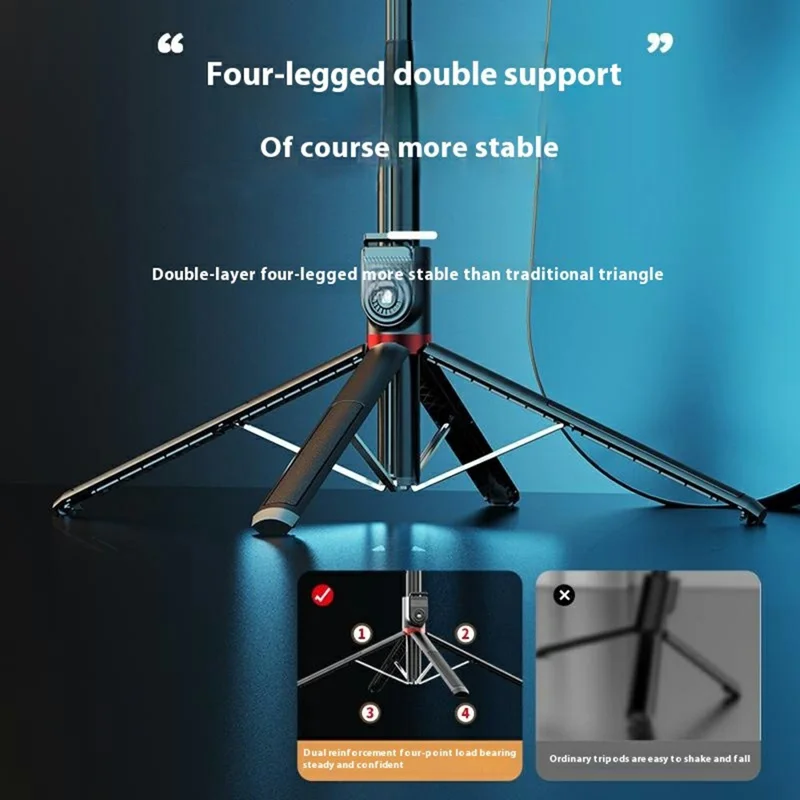 P225 Aluminum Alloy Portable Travel Selfie Stick Smartphone Extendable Bluetooth-Compatible Remote Control Stand