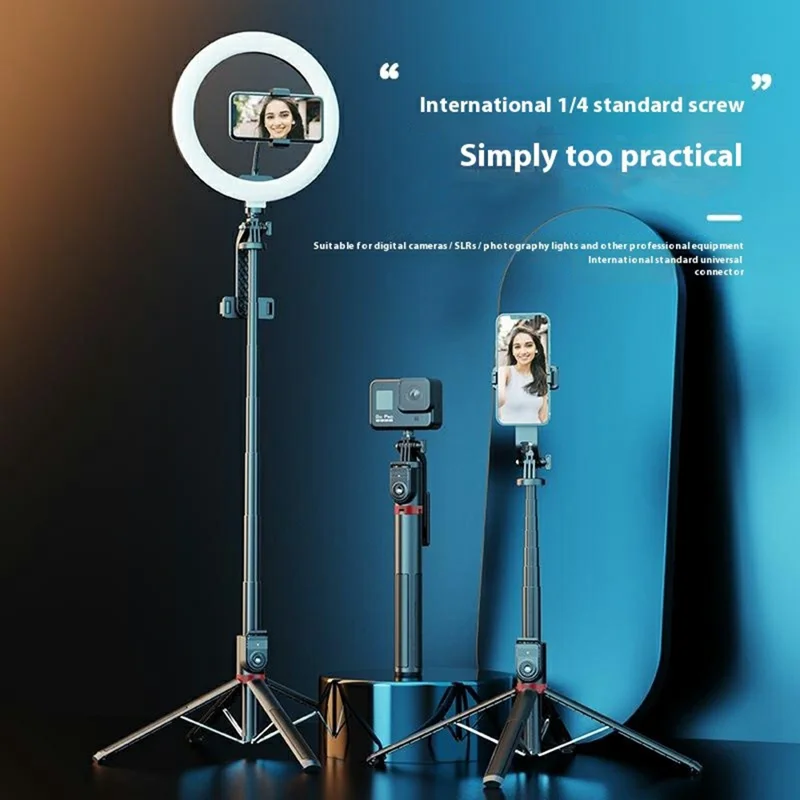 P225 Aluminum Alloy Portable Travel Selfie Stick Smartphone Extendable Bluetooth-Compatible Remote Control Stand