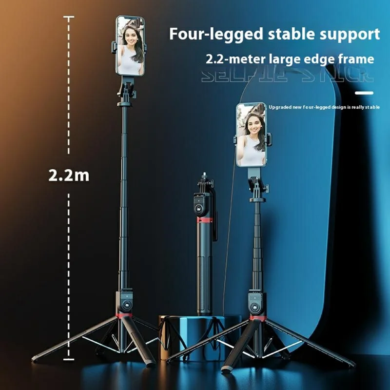 P225 Aluminum Alloy Portable Travel Selfie Stick Smartphone Extendable Bluetooth-Compatible Remote Control Stand