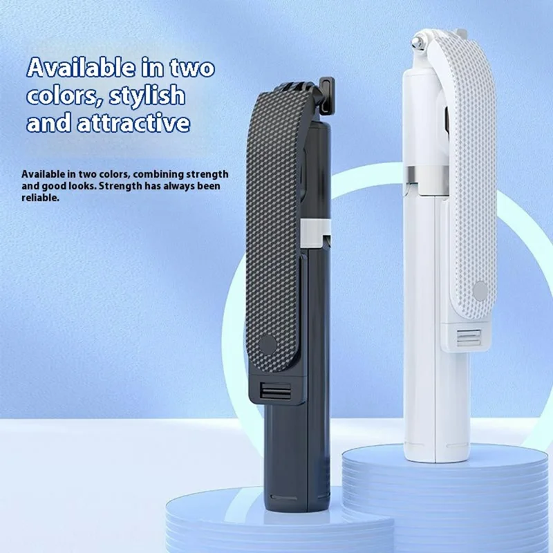 P06max Single V1 Fill Light 140cm Extendable Selfie Stick Smartphones Bluetooth-Compatible Remote Control Stand - Black