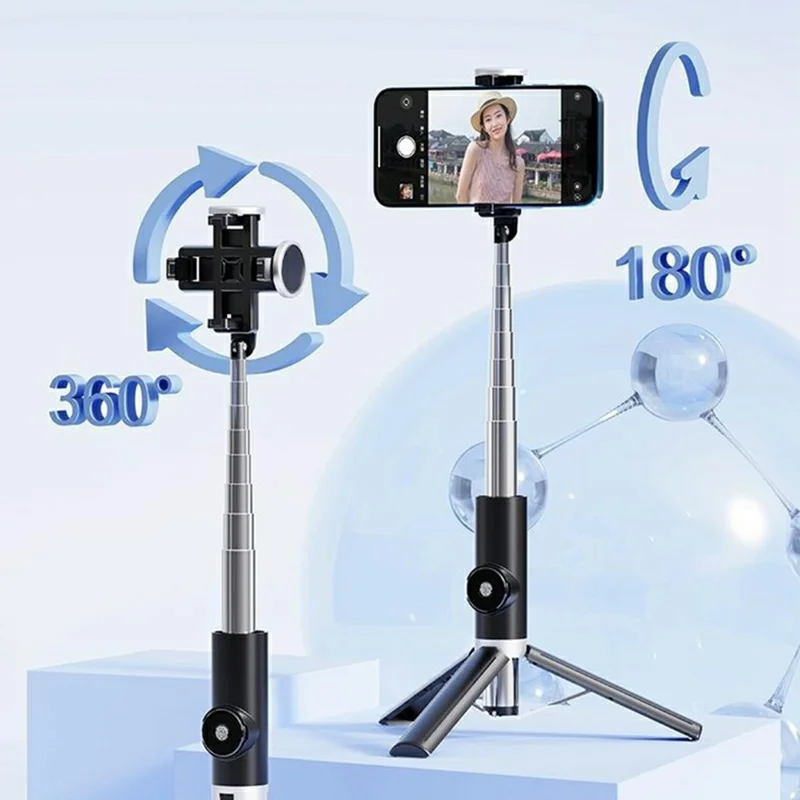 P12S Portable Bluetooth-Compatible Remote Control Selfie Stick Smartphones Extendable Tripod