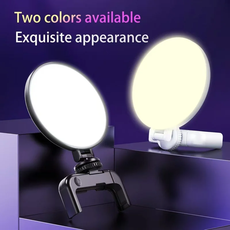 Portable Selfie Light Smartphone Photography Live Streaming Video Recording Round LED Fill Light - White