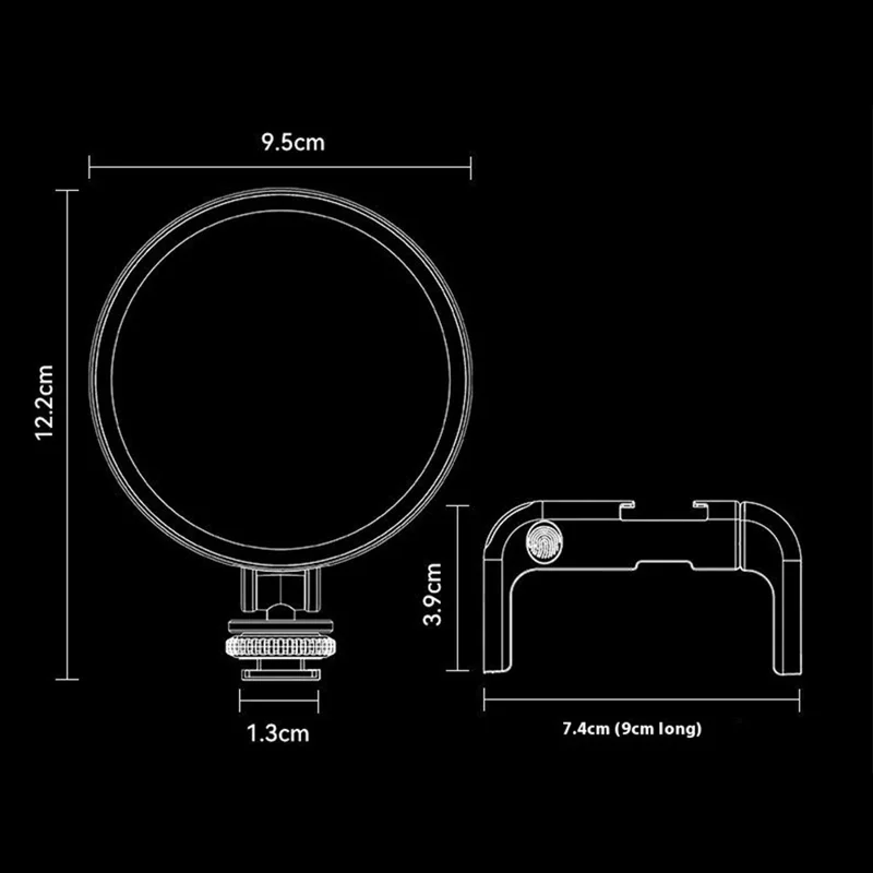 Portable Selfie Light Smartphone Photography Live Streaming Video Recording Round LED Fill Light - White