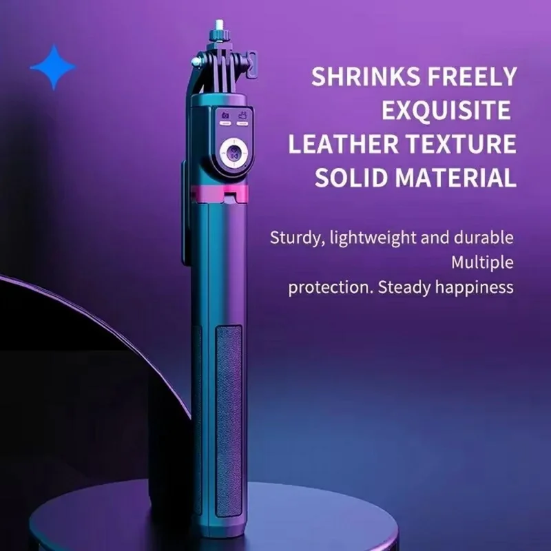 P225TK Single V1 Fill Light Portable Phone Selfie Stick Extended Aluminum Alloy Stand with TikTok Remote Control