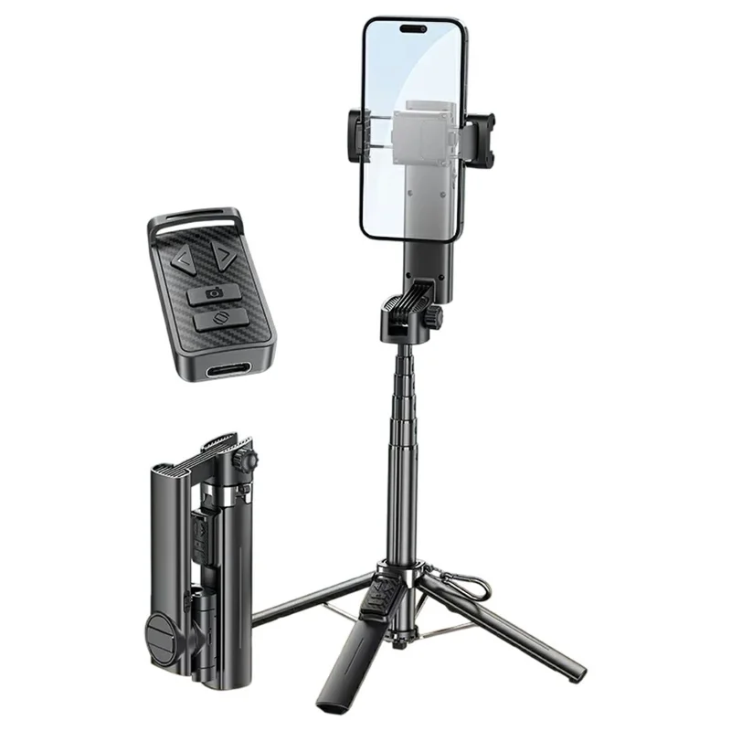 Q36 Anti Shake Handheld Gimbal Stabilizer for Smartphone Live Streaming 4 Leg Tripod with Remote
