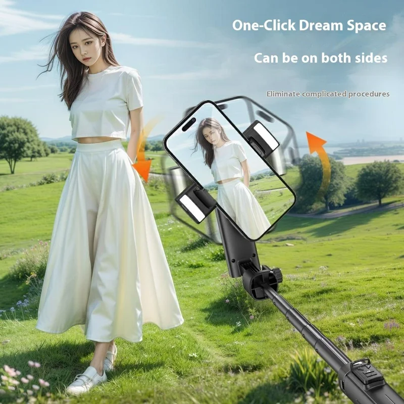 Stabilisateur de cardan portable à double éclairage Q36 anti-tremblement pour smartphone avec trépied à 4 pieds et télécommande