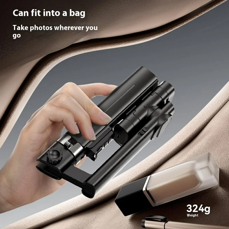 Stabilisateur de cardan portable à double éclairage Q36 anti-tremblement pour smartphone avec trépied à 4 pieds et télécommande