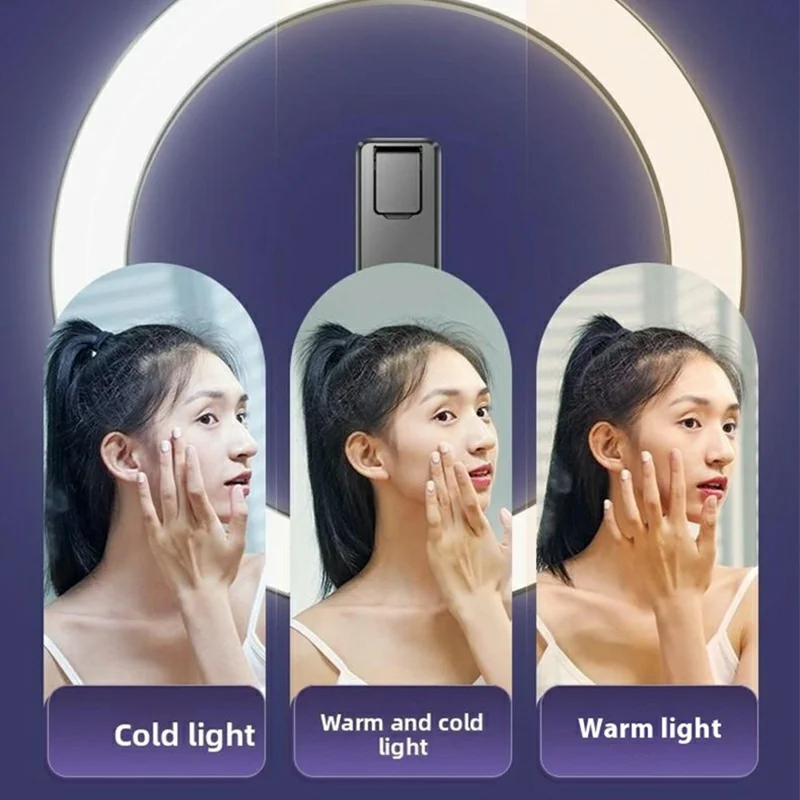 Bastone Selfie P220Q da 2,3 m con Supporto Portatile per Streaming Live all'Aperto e Anello Luminoso LED da 10 Pollici