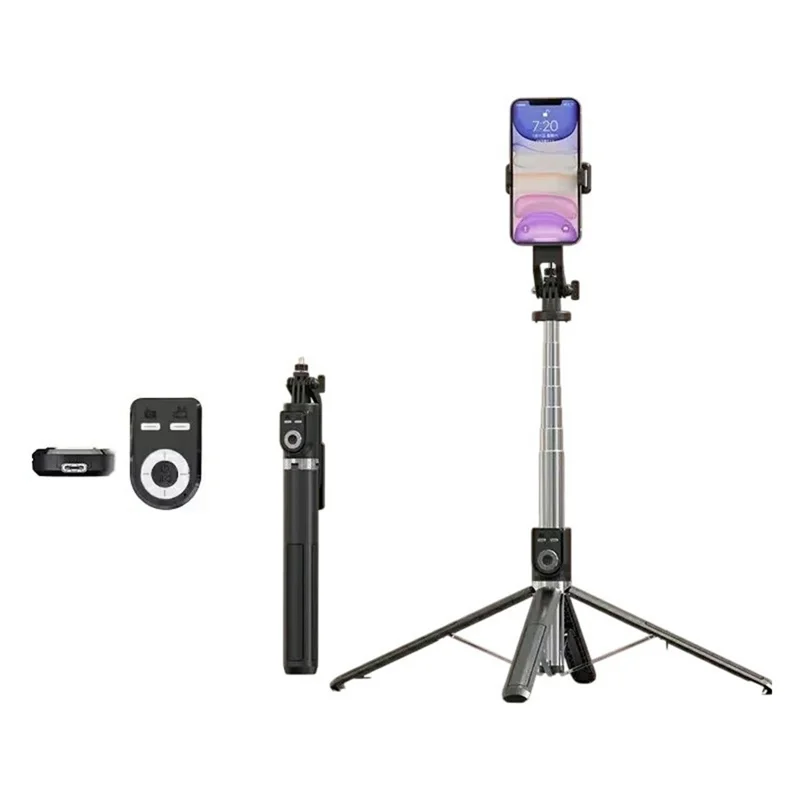 P220TK Aluminum Alloy Portable Selfie Stick Smartphone Bluetooth-Compatible Remote Control Extendable Stand