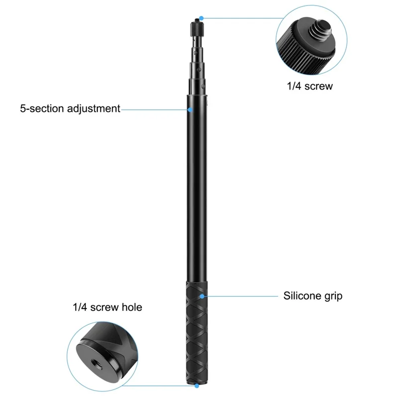 PULUZ PU816 150cm Bullet Time Invisible Selfie Stick for Insta360 ONE RS / X3 / X2 Extension Rod