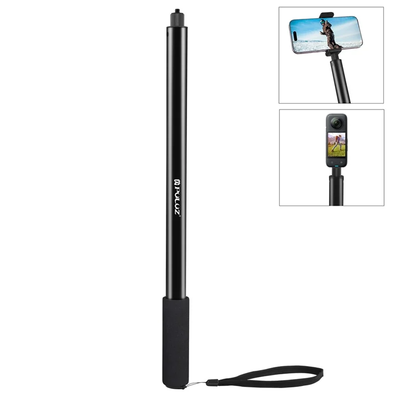 PULUZ PU641B 200cm Bullet Time Invisible Selfie Stick for Insta360 ONE RS / X3 / X2 Extension Rod with Hand Strap