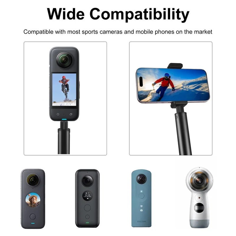 PULUZ PU641B 200cm Bullet Time Invisible Selfie Stick for Insta360 ONE RS / X3 / X2 Extension Rod with Hand Strap
