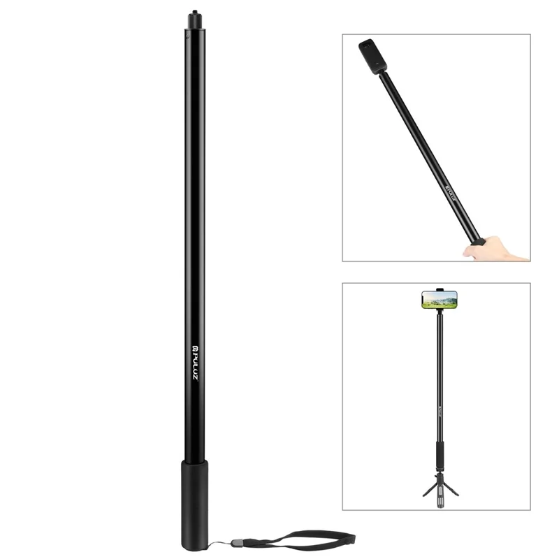PULUZ PU642B 300cm Bullet Time Invisible Selfie Stick for Insta360 ONE RS / X3 / X2 Extension Rod with Hand Strap