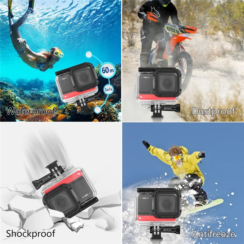 PULUZ PU591T For Insta360 ONE RS Camera Underwater Housing 60m Diving Protection Waterproof Case