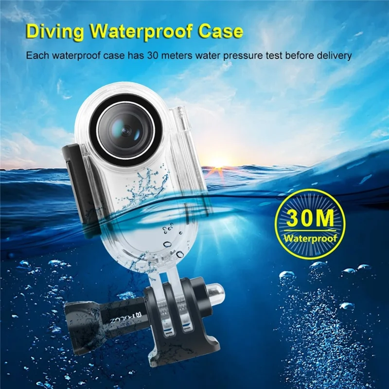PULUZ PU556T Carcasa Sumergible de 30 m para Cámara Insta360 GO 2 para Buceo y Surf